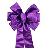 Purple Metallic Christmas Mardi Gras Wreath Bow in 2 Size Options