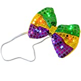 LED Light Up Flashing Sequin Bow Ties Tie - Various Colors by Mammoth Sales (Mardi Gras)