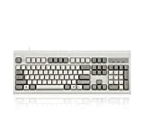 Perixx PERIBOARD-106M, Wired Performance Full-Size USB Keyboard, Curved Ergonomic Keys, Classic Retro Gray/White Color, US English Layout