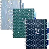 Pukka Pad 5-Subject Divider Notebook 3-Pack 7 x 10 In. 100 Premium 80 GSM Sheets Blues Green