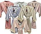 Mothers Day Gifts Lace Bridal Robes Customized Bridesmaids Party Wedding Gift Getting Ready Gown Women’s Floral Bride Bridesmaids Robe Satin Wedding Kimono