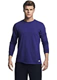 Russell Athletic mens Cotton Performance Long Sleeve T-Shirt, Purple, M