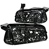 Spec-D Tuning Euro Chrome Smoke Headlights W/Corner Lamps Compatible with Dodge Charger 2006-2010 L+R Pair Assembly