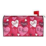 Mantaiyuan Valentine's Day Mailbox Cover, Vintage Stripes Love Hearts Flowers Letter Box Cover Magnetic Mail Wraps Post Garden Decor 21x18 in