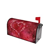 Love Hearts Valentine's Day Flowers Florals Mailbox Covers Magnetic Post Box Cover Wraps Standard Size 21x18 in Inches for Garden Yard Decor
