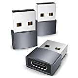 Syntech USB C Female to USB Male Adapter Pack of 3 Type C to USB A Converter Compatible with iPhone 13 12 Pro Max iPad Air 6 Apple Watch Series 7 AirPods 3 Samsung Galaxy etc. Space Gray