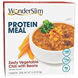 WonderSlim Protein Meal, Zesty Vegetable Chili w/Beans - Low Calorie, 12g Protein, 4g Fiber (7ct)