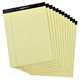 Amazon Basics Legal/Wide Ruled 8-1/2 by 11-3/4 Legal Pad - Canary (50 Sheet Paper Pads, 12 pack)
