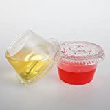 GOLDEN APPLE, 4-Ounce Clear Plastic Jello Shot Souffle Cups with Lids, Sampling Cup (50 Sets)