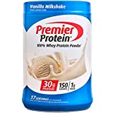 Premier Protein Powder, Vanilla Milkshake, 30g Protein, 1g Sugar, 100% Whey Protein, Keto Friendly, No Soy Ingredients, Gluten Free, 17 servings, 23.3 ounces