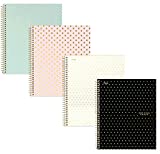 Five Star Spiral Notebooks, 1 Subject, College Ruled, 11in x 8-1/2in, Cute Bright Colors, Design May Vary. 4 Pack