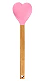 Generic Heart shaped silicone spatula  baking,stirring,pastry,kitchen utensil spoon  bamboo handle - meaningful kitchen gift idea  housewarming,mothers day,wedding,engagement,Pink,2.8x13.4