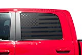 American Flag Decals compatible with 2010-2018 Ram Truck 1500 Crew Cab - in Matte Black for side windows - DC2A