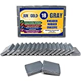 June Gold Kneaded Rubber Erasers, Gray, 18 Pack - Blend, Shade, Smooth, Correct, and Brighten Your Sketches and Drawings