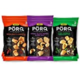 PORQ Artisan Fried Pork Rinds variety pack, BBQ & Zesty Chipotle, Smoky Black Pepper & Sea Salt, and Fine Herbs & Vinaigrette, 8 CT