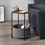 SHA CERLIN Sofa Side End Tables for Small Spaces, Accent Furniture with Metal Frame, Stable and Sturdy Construction, Nightstands,Brown