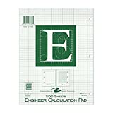 Roaring Spring Engineering Pad, 8.5" x 11", 200 Sheets 15# Green Paper, 5x5 Printed Back Enclosed Grid, Top Glued, 3-Hole Punched, Proudly Made in USA, Heavy Backing Board