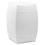 Safavieh Villa Glazed Ceramic Decorative Garden Stool, White