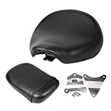 Ambienceo Motorcycle seat Rear Pillion Rectangular Front Rider Driver Rear Passanger Seat Pillion Cushion Pad with Bracket Set for Honda Shadow Spirit VT750 ACE VT750C VT750CD 1998-2003