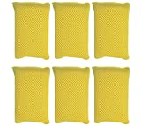 Iconikal Bug Scrubber Sponge, Yellow, 6-Pack, Large Microfiber