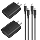25W Super Fast Charger Type C, 2-Pack USB C Android Charger Fast Charging with 5FT C-C Cable for Samsung Galaxy S21/S21 Ultra/S21+/S20/S9/S8/S10e/S10 5G Ultra/Note10/10 Plus/Note 20/20 Ultra/Z Fold 3