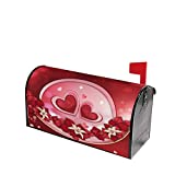 Beautiful Flowers Love Hearts Valentine's Day Mailbox Covers Magnetic Post Box Cover Wraps Standard Size 21x18 Inches for Garden Yard Decor