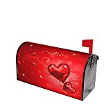 FJWMZ Valentines Day Mailbox Covers Magnetic Romantic Wedding Red Heart Mailbox Covers 21x18 Inch Unique Love Holiday Mail Wraps Post Box Cover for Garden Home Yard Decorations