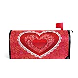 WIHVE Valentine's Day Mailbox Cover Magnetic Standard Size, Love Red Heart Paisley Flowers Post Box Cover Wrap Decoration Winter Home Garden Outdoor 21" L x 18" W
