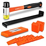 REXBETI 43-Piece Laminate Wood Flooring Installation Kit with 40 Spacers, Tapping Block, Heavy Duty Pull Bar and Diameter 1 3/8" High-Strength Fiberglass Handle Mallet, Non Slip Soft Grip