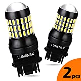 LUMENEX 3157 LED Reverse Light Bulbs 4014 66SMD 3056 3057 3156 3157 4157 with Projector Replacement for Back Up Reverse Lights Tail Brake Parking Lights, 6000K Xenon White