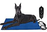 Pet Heating Pad Electric Heating Pad for Dogs, Waterproof Dog Cat Heating Pad, Adjustable Warming Mat with 6 Levels Temperature & 4 Timers Levels Auto Power Off Chew Resistant Cord (XL-48"x28")