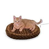 K&H PET PRODUCTS Heated Thermo-Kitty Fashion Splash Cat Bed with Orthopedic Foam Base and Over-Stuffed Bolsters, Machine Washable, Multiple Sizes, Multiple Colors