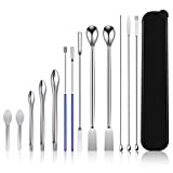 Capsule Filling Micro Spoon Spatula, Herb Tamper Tool Double Ended Lab Scoop Sampler Pill Filler Fast and Easy Gel Capsule Filling Machine at Milligram Scale Sizes 000 00 0 1 2 3