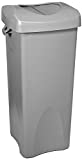 Rubbermaid Commercial Products Untouchable Square Trash/Garbage Container with Lid, Gray (2001584)