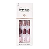 KISS imPRESS Press-On Manicure, Nail Kit, PureFit Technology, Short Press-On Nails, Reset, Includes Prep Pad, Mini File, Cuticle Stick, and 30 Fake Nails