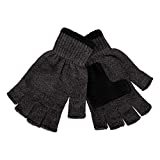 Levi's Men's Knit Fingerless Gloves, Marled Charcoal, One Size