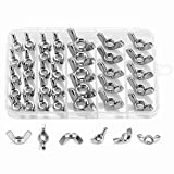 Minimprover 35PCS 1/4"-20, 5/16"-25, 3/8"-16 Wingnuts, 304 Stainless Steel Parts Butterfly Wing-Nut Assorted Kit