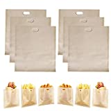 HSIULMY 6 Pack Toaster Bags Reusable, 100% BPA Gluten Free of Premium Quality Teflon Toaster Bags for Grilled Cheese Sandwiches, Chicken, Pizza, Pastries, Panini