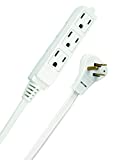 SlimLine 2232 Angled Flat Plug Extension Cord, Space Saving Flat Design, 3 Grounded Outlets, 13-Foot, 13 Amps, 1625 Watts, 125 Volts, UL Listed, I deal For Powering House Hold Appliances, Lamps and Clocks, Neutral White Color