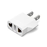 US Plug Adapter, European to USA Adapter, Unidapt Small European to American Outlet Plug Adapter, EU to US Adapter, Universal Input Europe/Asia to USA/Canada Travel Power Plug Adapter (1-Pack, White)