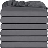 Utopia Bedding Twin Fitted Sheets - Bulk Pack of 6 Bottom Sheets - Soft Brushed Microfiber - Deep Pockets - Shrinkage & Fade Resistant - Easy Care (Grey)