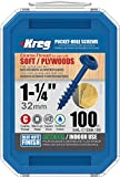 Kreg SML-C125B-100 Blue-Kote Weather Resistant Pocket Screws, 1 1/4 Inch, 8 Coarse Thread, Maxi-Loc Head, (100 Count)