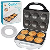 Mini Pie and Quiche Maker- Non-stick Baker Cooks 6 Small Quiches and Pies in Minutes- Dough Cutting Circle for Easy Dough Measurement- Better than Mini Pie Tins or Pans