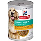 Hill's Science Diet Wet Dog Food, Adult, Perfect Weight for Weight Management, Hearty Vegetable & Chicken Stew Recipe, 12.5 oz Cans, 12-Pack