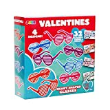 32 Valentines Day Shade Glasses for Kids & Gift Cards with Heart Shaped Shutter Valentine Party Favor, Valentine's Classroom Exchange, Classroom Prize Supplies, Valentine’s Greeting Cards