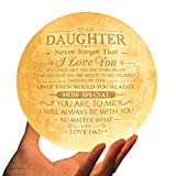Doptika Engraved 3D Moon Lamp for Daughter Personalized 5.9 Inch 3D Printing Moon Light (ML-039-Daddau) Christmas Gifts for Her