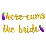 Bachelorette Party Decorations | Bridal Shower Decorations | Bachelorette Party Supplies | Engagement Party Decorations | Here Comes The Bride Gold Glitter Banner…