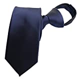 Elfeves Men's Classic Navy Blue Tie Solid Color Necktie Best Gift for Boyfriend