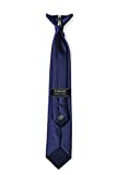 Mens Clip on Ties Solid Uniform Clip-on Neck Ties for Police and Security Pullaway Clip Ties (Navy Blue)