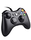 Reiso Xbox 360 Controller, 7.2 ft USB Wired Controller Gamepad Compatible with Microsoft Xbox 360 & Slim 360 PC Windows (Black)